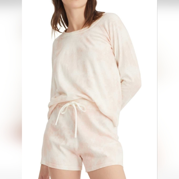 NWT Sanctuary Essential Drawstring Terry Shorts, Size Large, Color Lotus Tie Dye - Picture 2 of 9